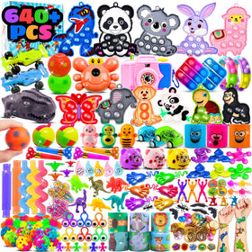 Kiss Monkey 640pcs fidget toys in a treasure box for easy gifting and play