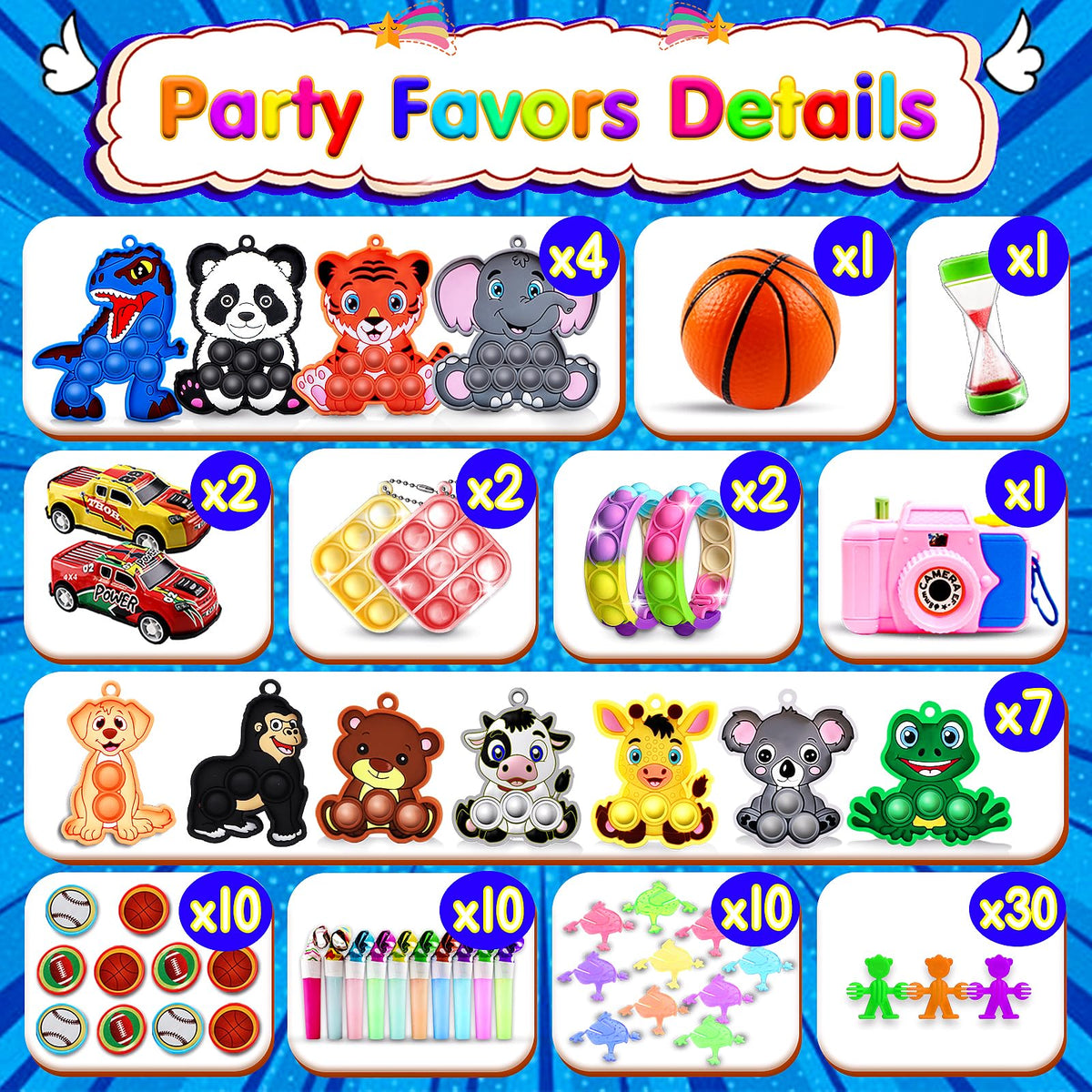 Kiss Monkey colorful fidget toys pack ideal for party favors and event fun