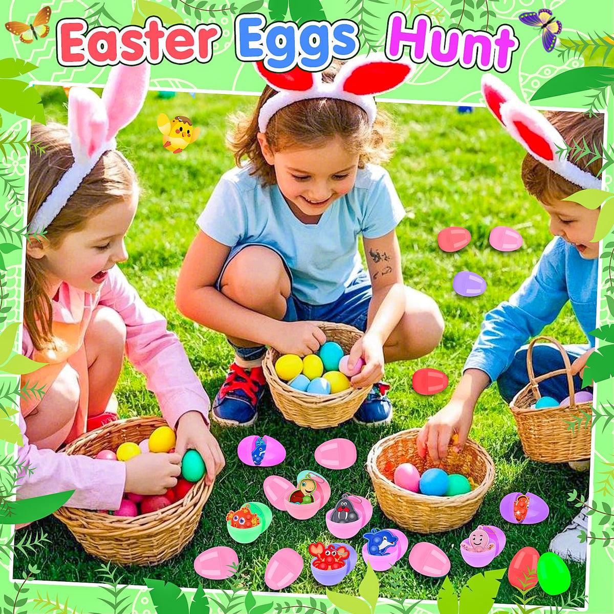 Kiss Monkey 24-pack Easter eggs for classroom prizes and celebrations.