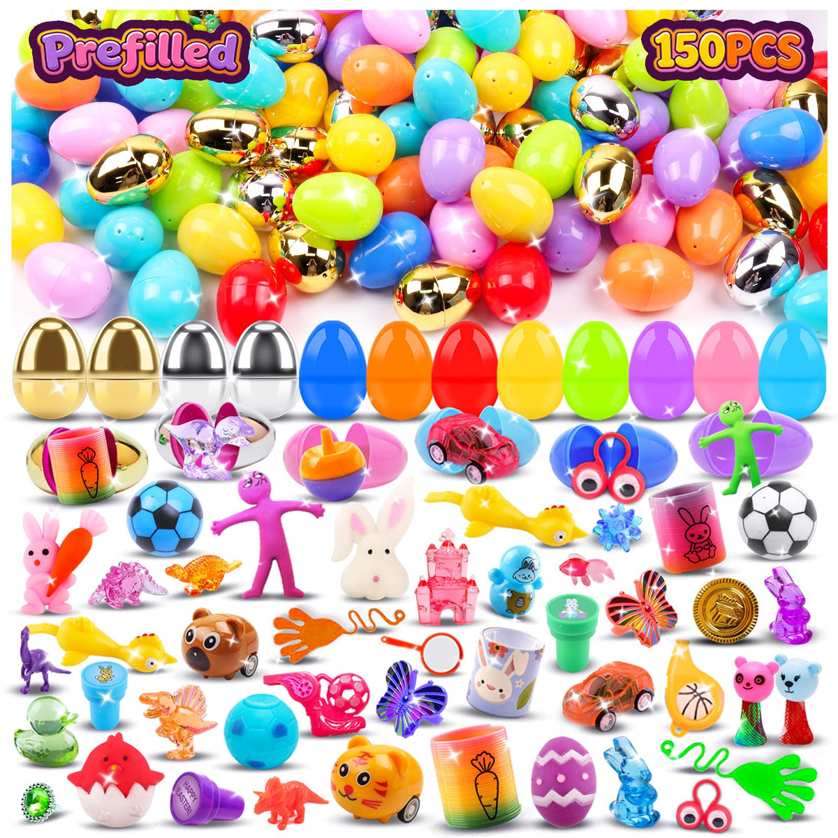 Kiss Monkey prefilled Easter eggs with toys inside, perfect for effortless Easter hunts.