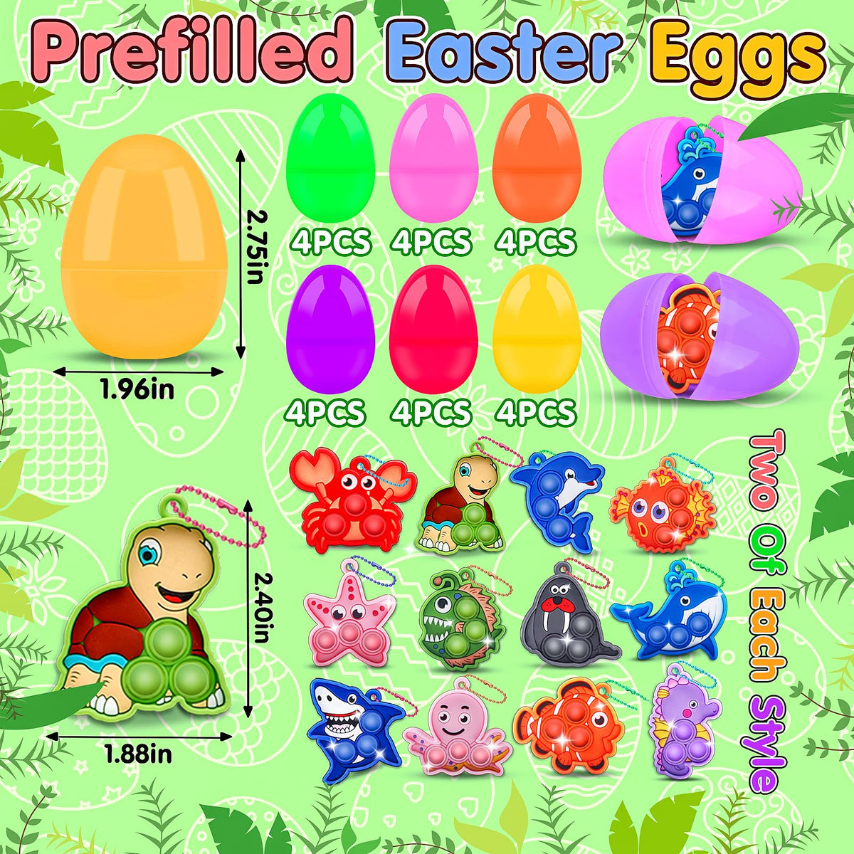 Kiss Monkey sea animal pop toys inside 2.7-inch eggs invite playful discovery.