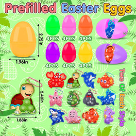 Kiss Monkey sea animal pop toys inside 2.7-inch eggs invite playful discovery.