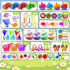 Kiss Monkey eggs showcase variety of toy types, promoting sharing and imaginative play.