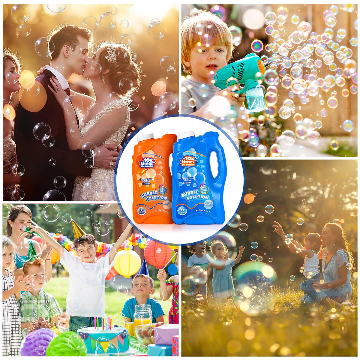 Kissdream bubble gun and wand for quick, colorful bursts.