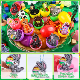 KissFree 2.75 inch Easter eggs prefilled with animal pop toys for kids