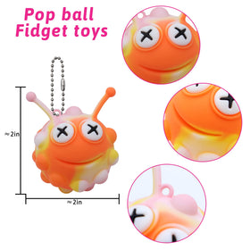 KissFree Animal Pop Ball on a keychain for portable fun and focus.