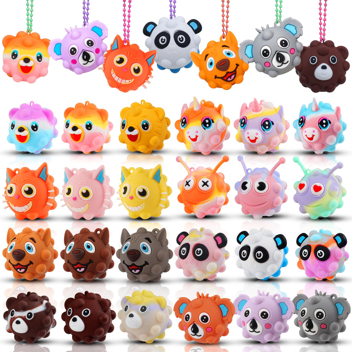 KissFree Animal Pop Ball pack: colorful 3D fidget toy for kids' fun and focus