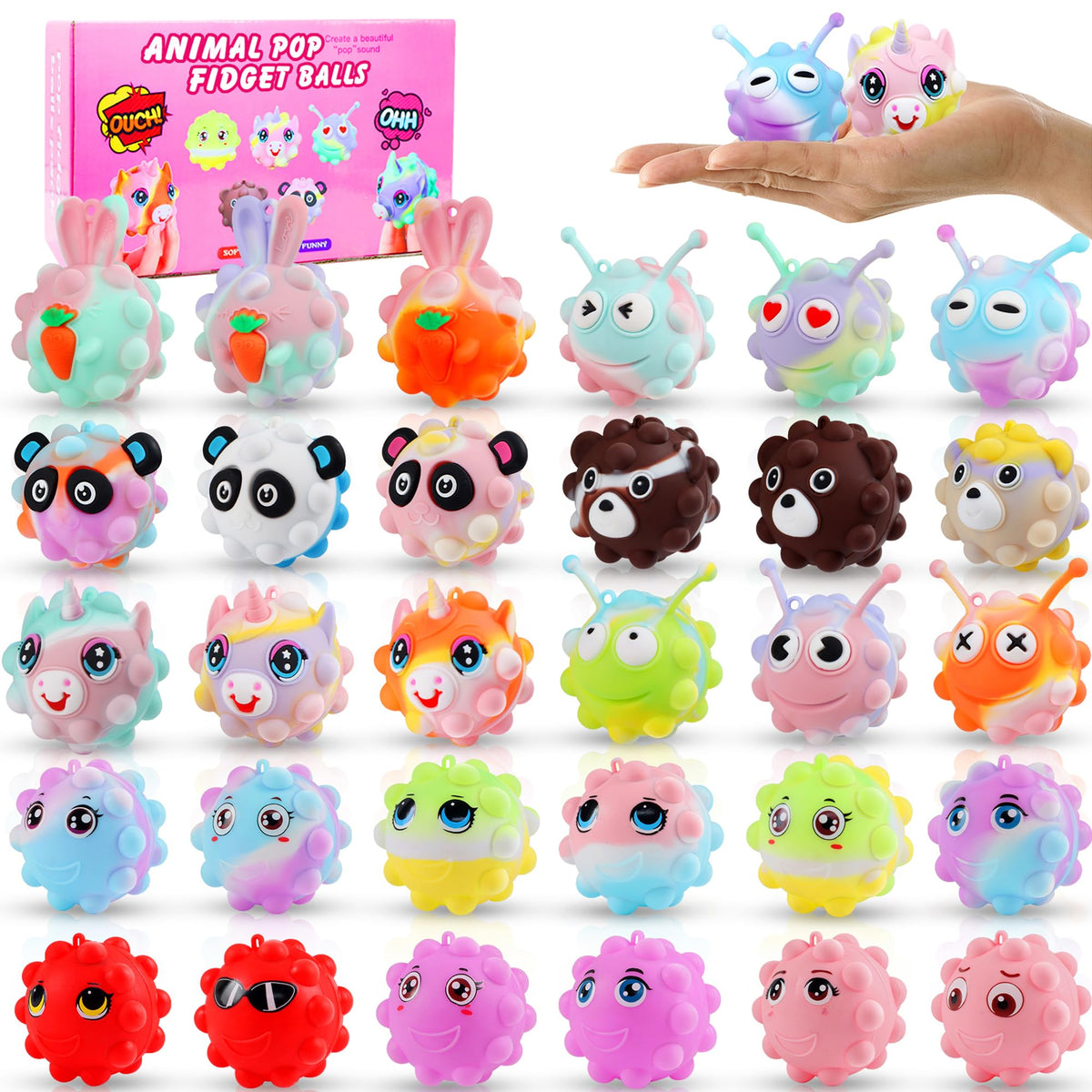 KissFree Animal Pop Ball pocket-sized for on-the-go focus and play.
