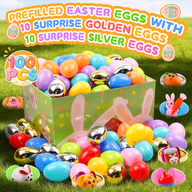 KissFuture Easter eggs filled with toys, perfect classroom prizes.
