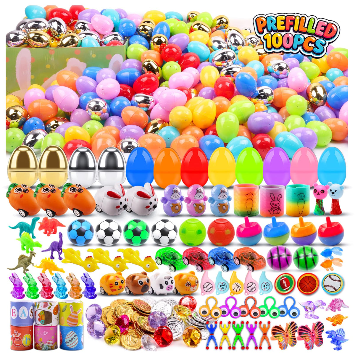 KissFuture prefilled Easter egg with toy inside, ideal for egg hunts.