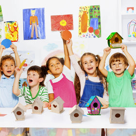 Kisston wooden birdhouses lightweight and safe, easy to assemble for kids' crafts and projects.