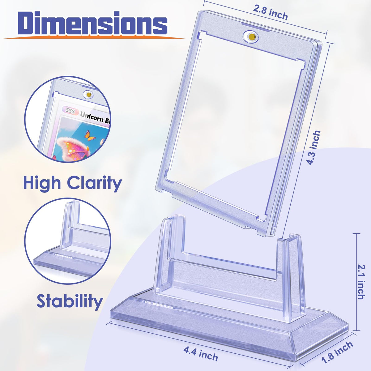 Kitoyz 35pt acrylic protectors keep trading cards safe and visible.
