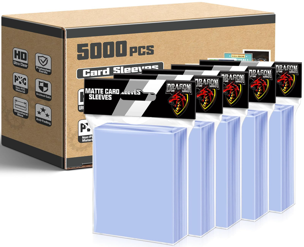 Kitoyz 5000-count penny sleeves pack protects MTG and sports cards.