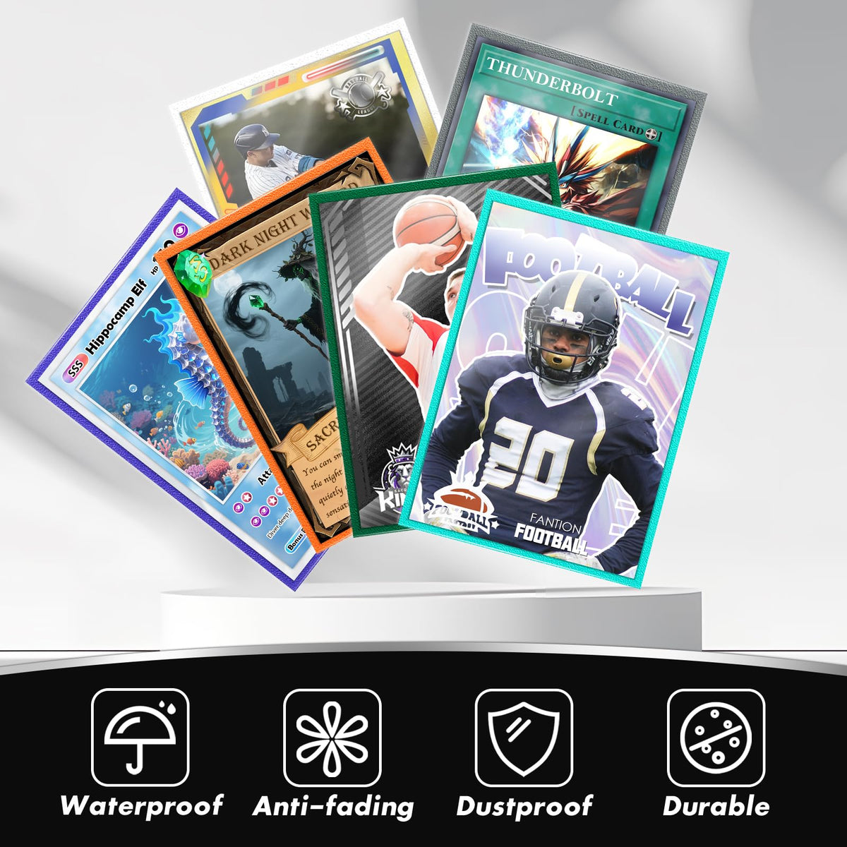 Kitoyz durable polypropylene sleeves offer long-lasting protection for your cards.