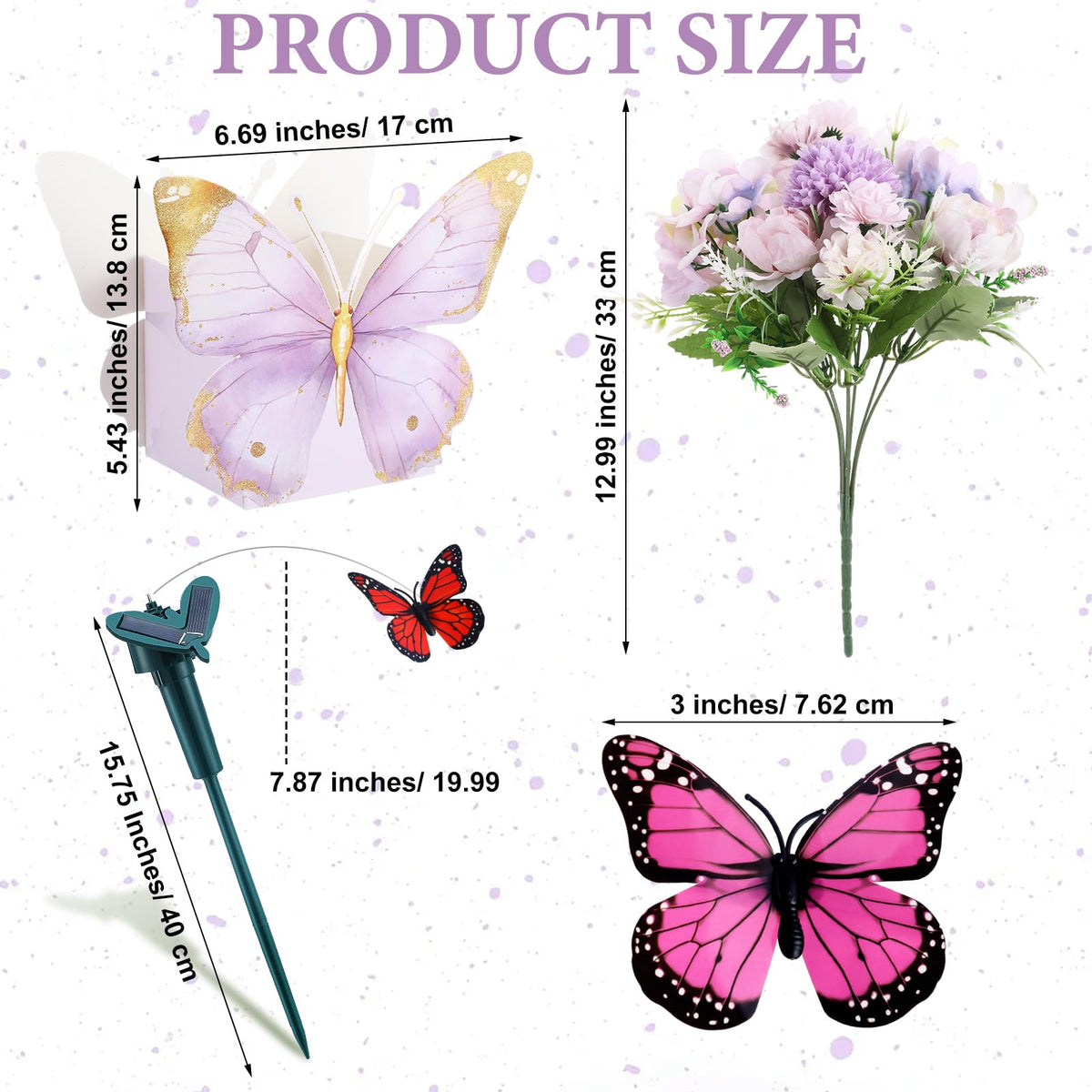 Kittmip butterfly stakes display fluttering butterflies for elegant decor