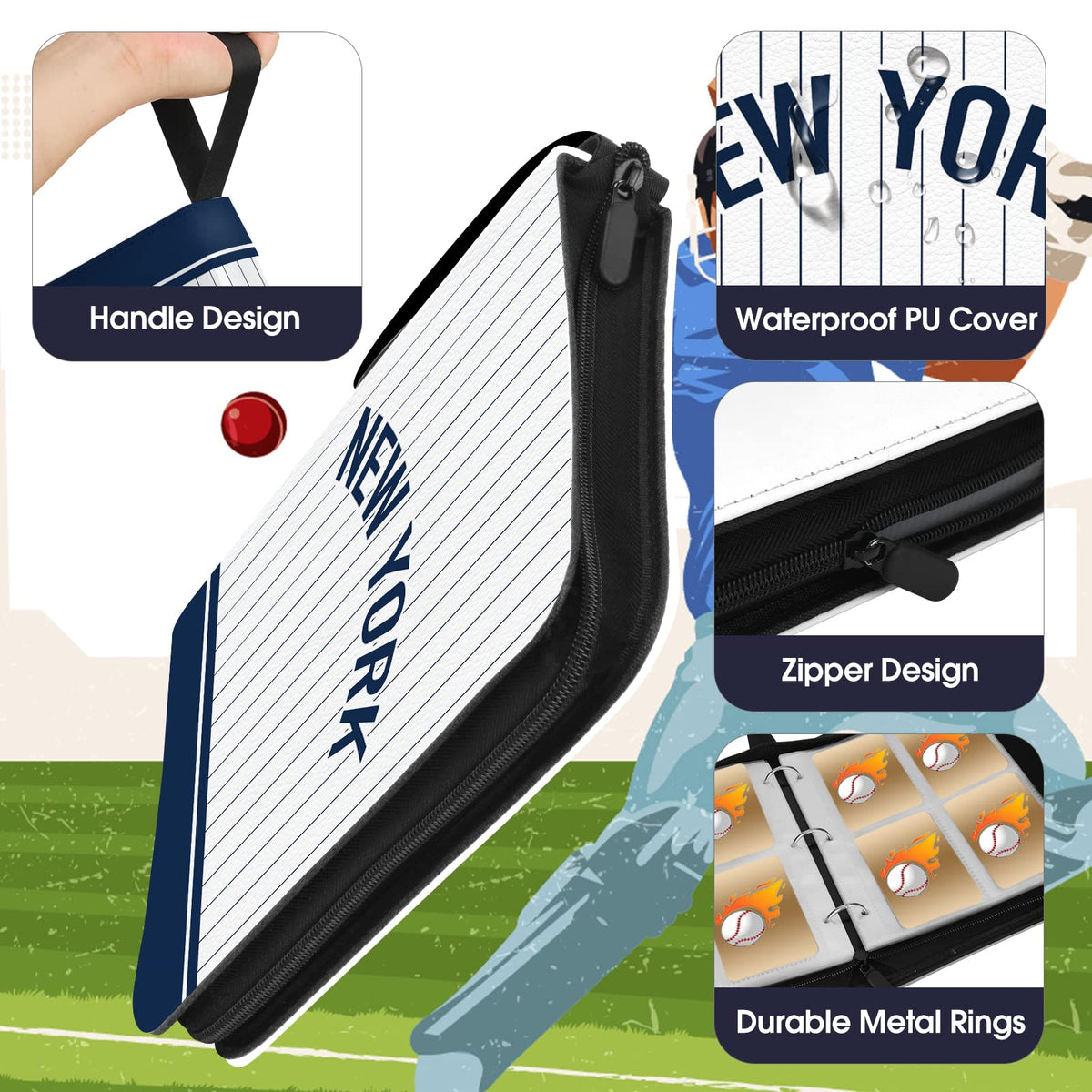 KivolFun binder with 4-pocket sleeves protects cards while expanding display capacity