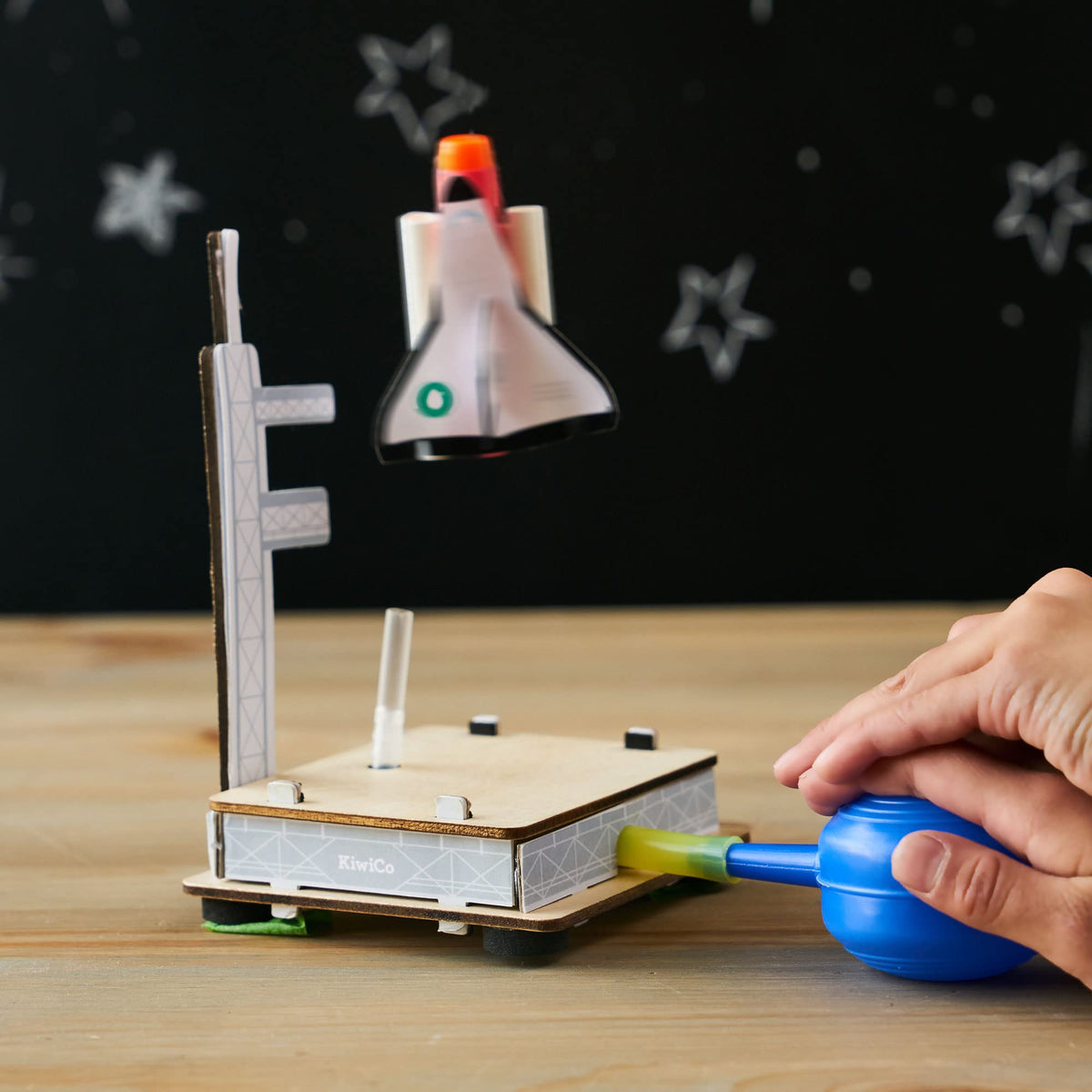 KiwiCo Astronaut Starter Kit launch of model spaceships with pumps