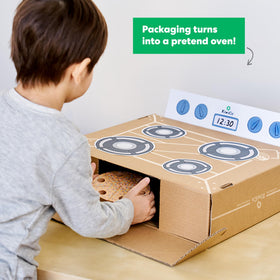 KiwiCo Bake-a-Cake Stand Mixer in action demonstrates mixing and sequencing for early STEM play.