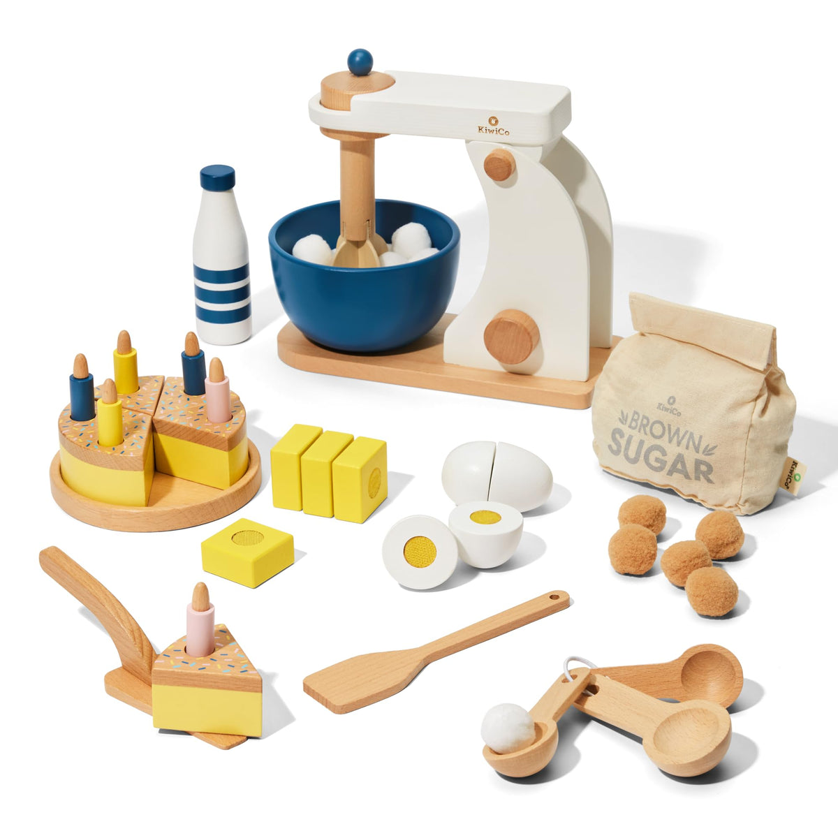 KiwiCo Bake-a-Cake Stand Mixer setup promotes imaginative play and early math exploration.