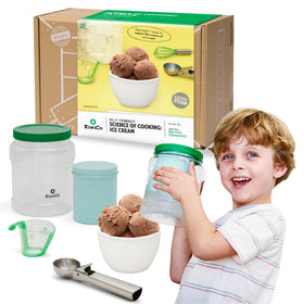KiwiCo Science of Cooking ice cream kit box and tools for hands-on kitchen science at home.