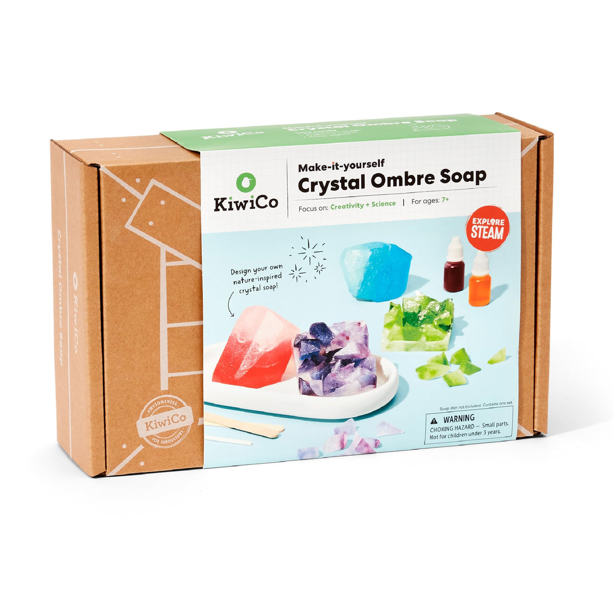 KiwiCo crystal geode liquid colors enable vibrant ombre layers