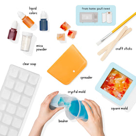 KiwiCo crystal geode silicone molds create unique soap shapes