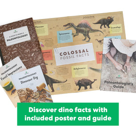 KiwiCo Dinosaur Fossil Dig Kit excavation-area scene for at-home learning