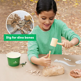 KiwiCo Dinosaur Fossil Dig Kit skeleton-assembly guide for kids