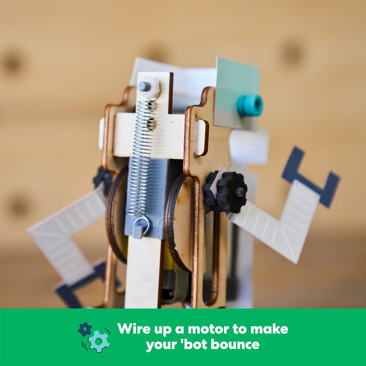 KiwiCo Jumping Robot custom body-parts encourage creative design