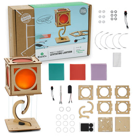 KiwiCo levitating lantern base assembly demonstrates hands-on STEM setup for curious minds.