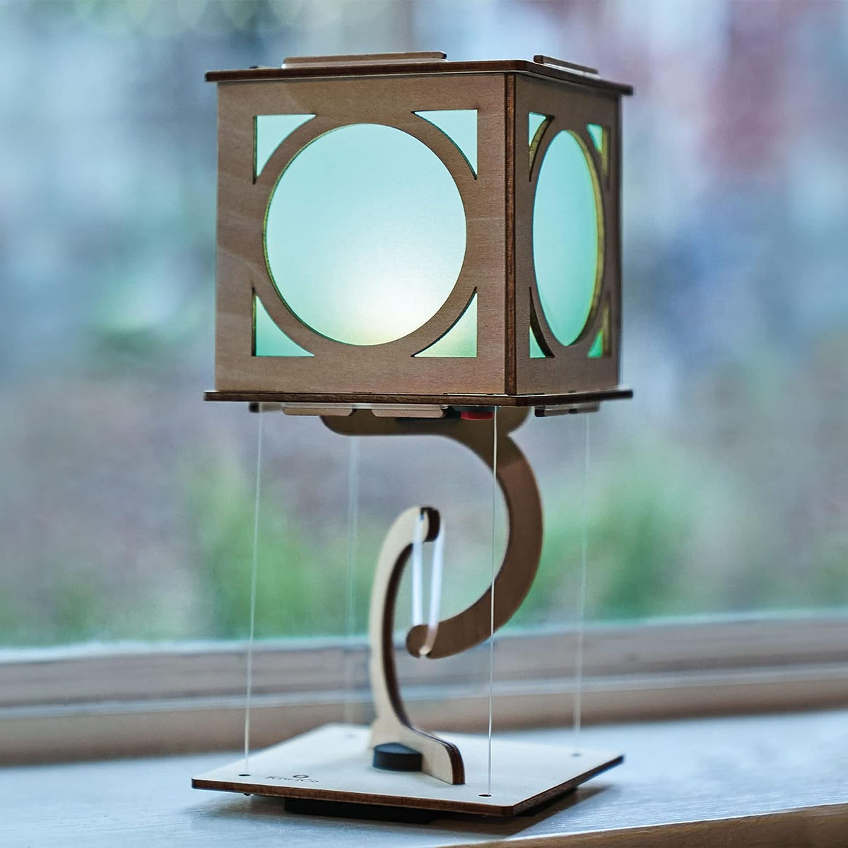 KiwiCo levitating lantern levitation-action captures the physics in motion and balance.