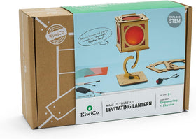 KiwiCo levitating lantern tilt-test demonstrates stability and experimentation with motion.