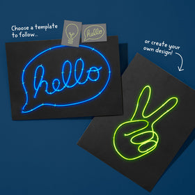 KiwiCo light-up wire art kit design templates shown for easy sign creation