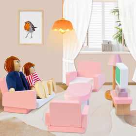 Kizfarm pink kitchen furniture for realistic pretend mealtime scenes