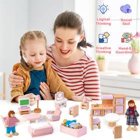 Kizfarm durable storage box keeps dollhouse toys organized