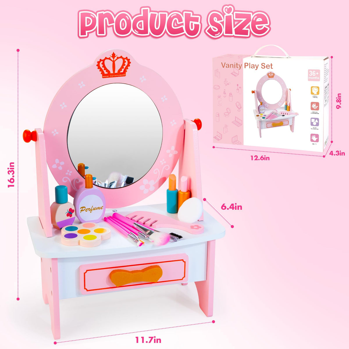 Kizfarm makeup brushes and powder puff for pretend application