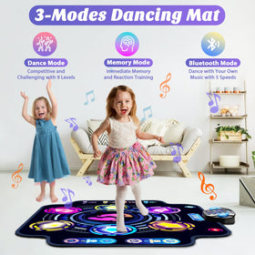 KIZJORYA dance mat oversized 39x41 inches supports group play.