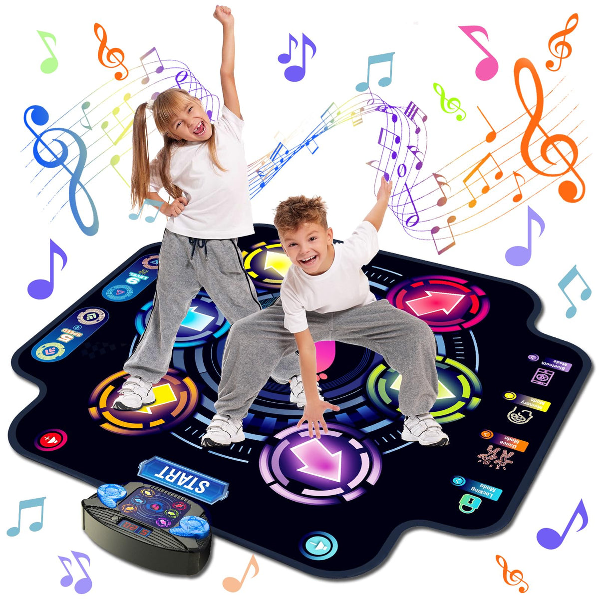 KIZJORYA dance mat with LED score display for kid-friendly feedback.