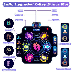 KIZJORYA dance pad Bluetooth connectivity enables wireless music playback.
