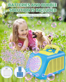 Kizmore bubble machine made from durable non-toxic materials safe for kids and pets.