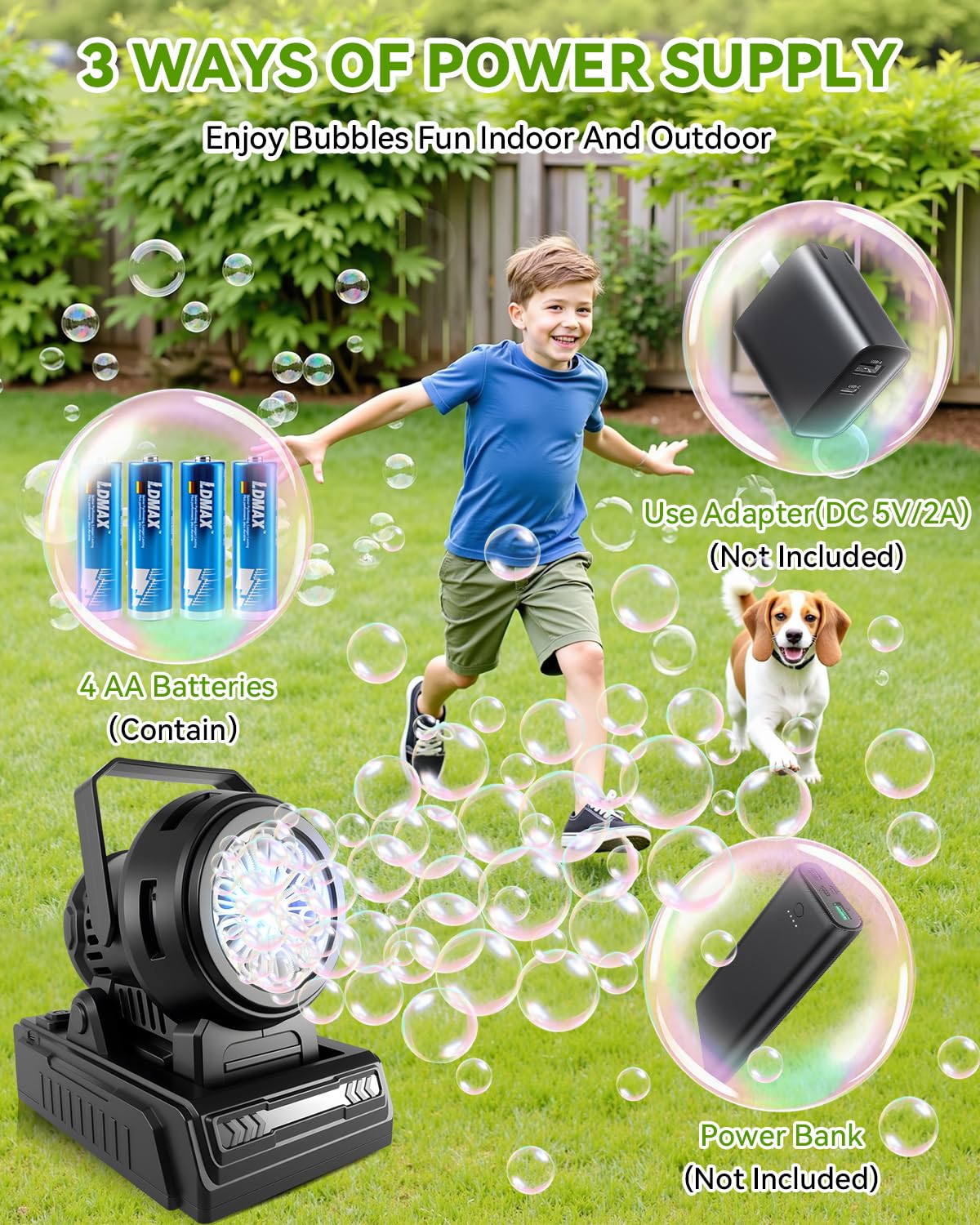 Kizmore Bubble Machine fully enclosed design prevents leaks and slips.