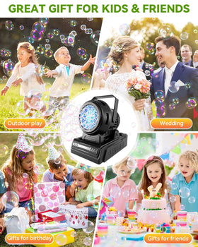 Kizmore Bubble Machine indoor outdoor use for parties and playtime.