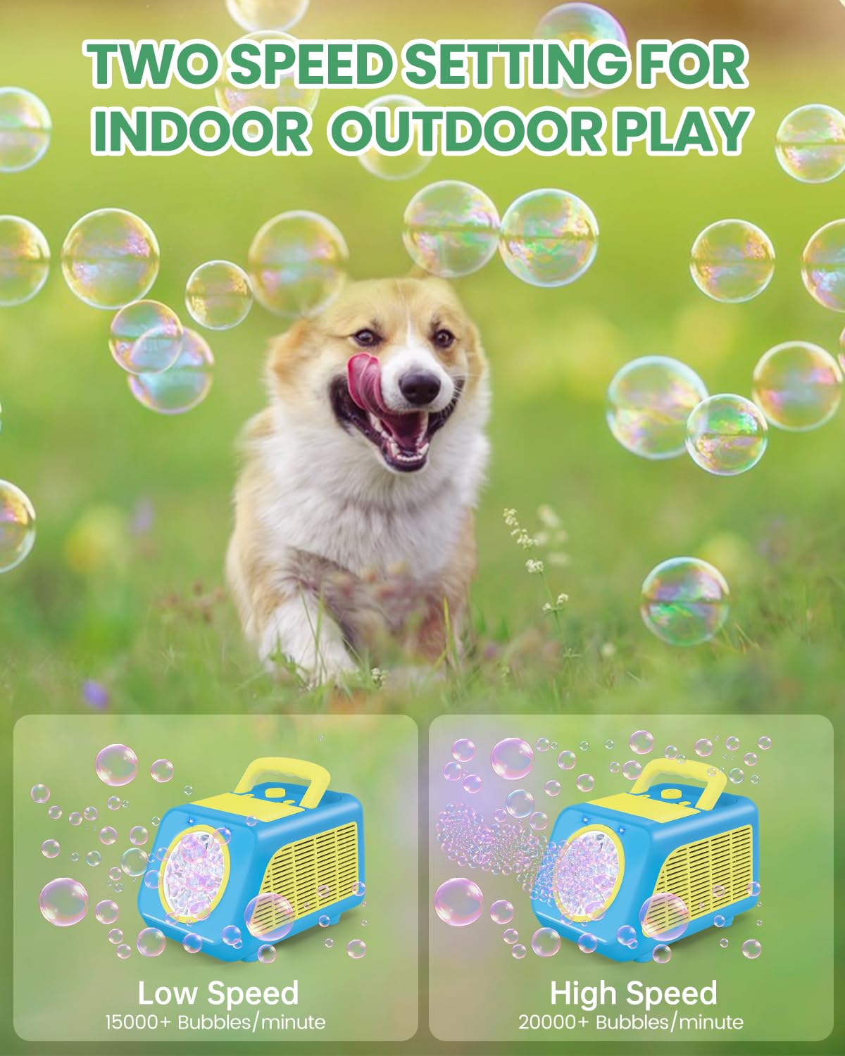 Kizmore bubble machine ideal for outdoor parties and weddings.
