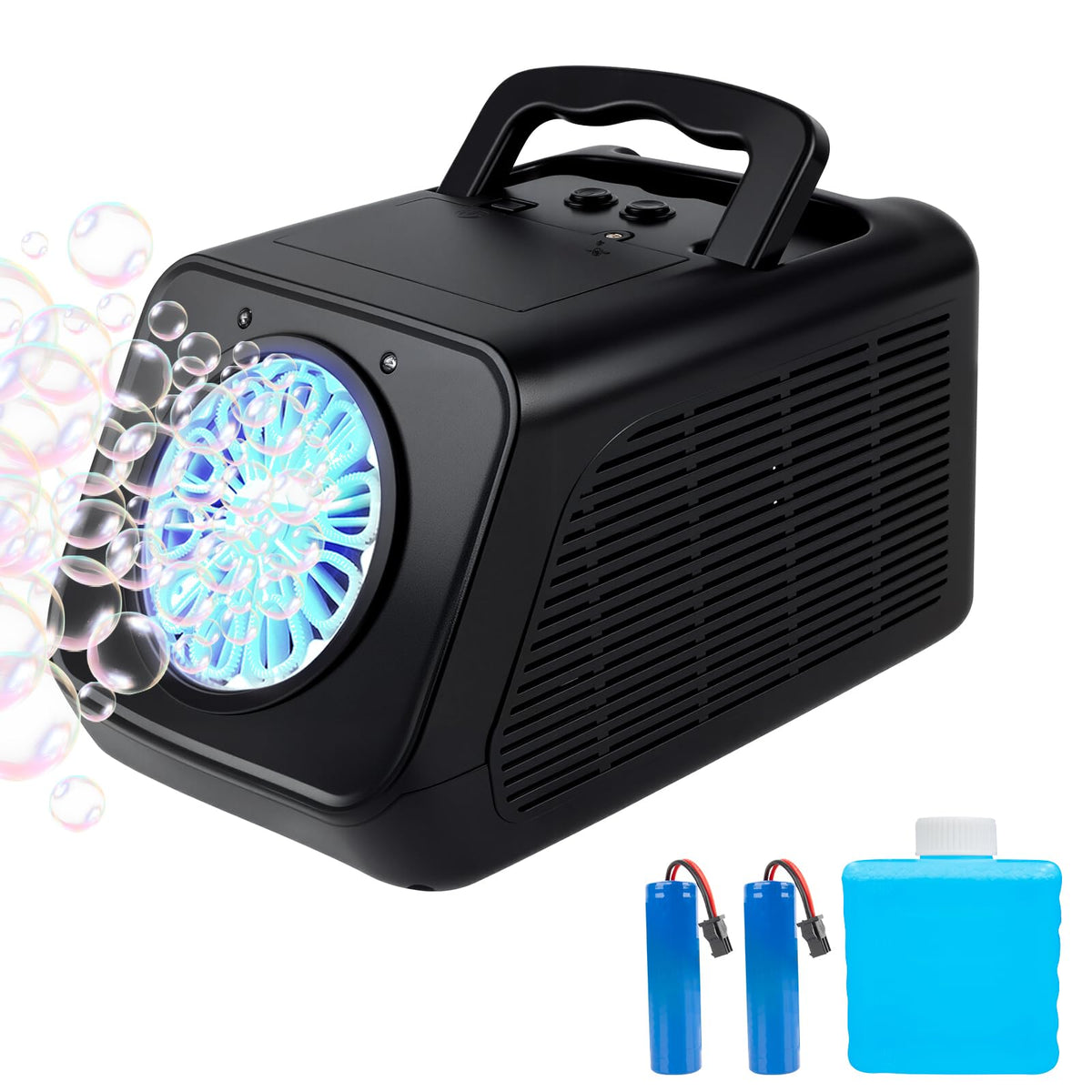 Kizmore bubble machine with rotating feature covers wide areas for parties