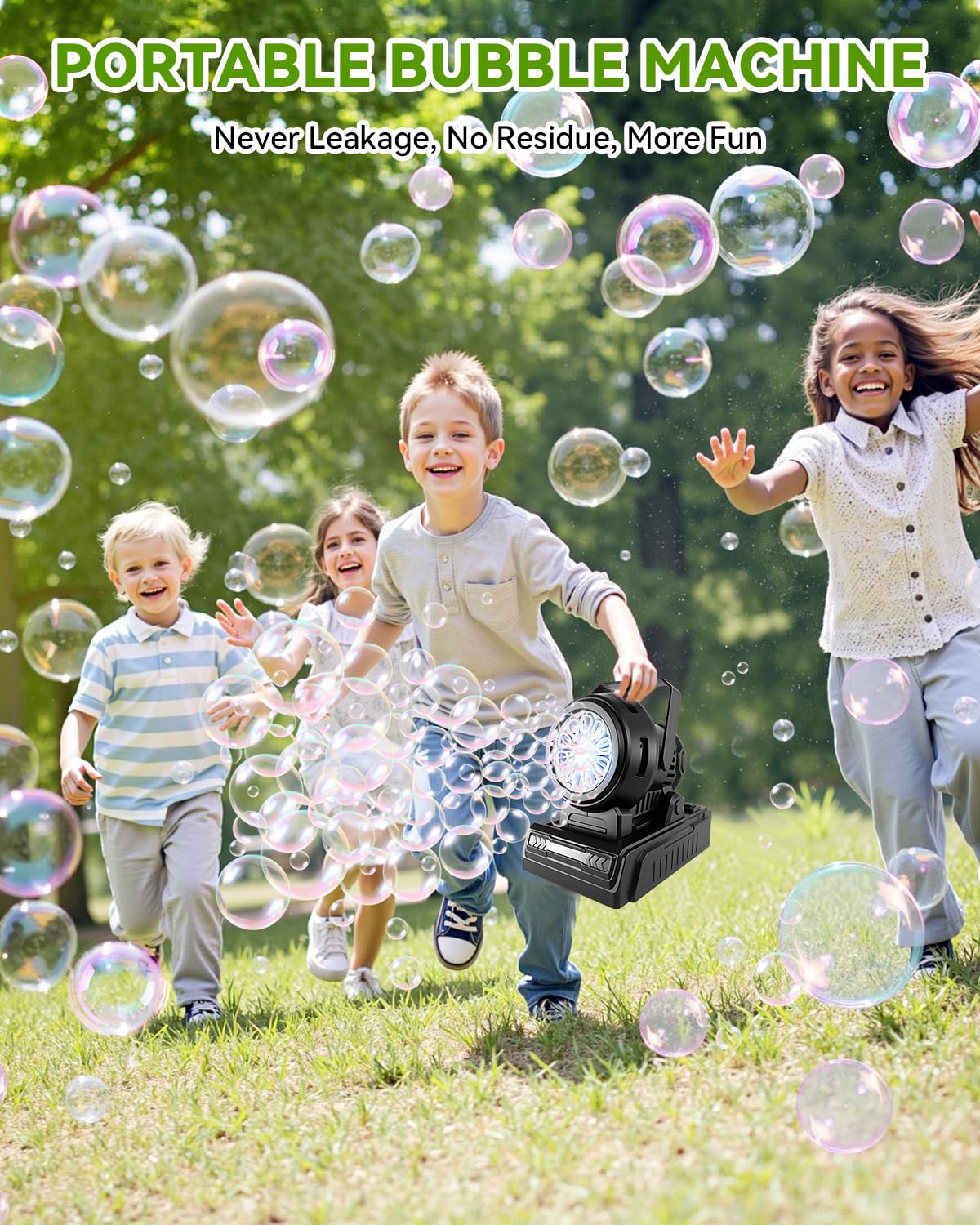 Kizmore Bubble Machine safe ABS material for kids and pets.