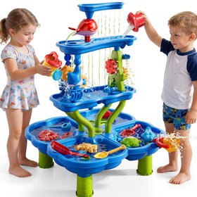 KIZONLY 4-tier water table with easy assembly for kids.