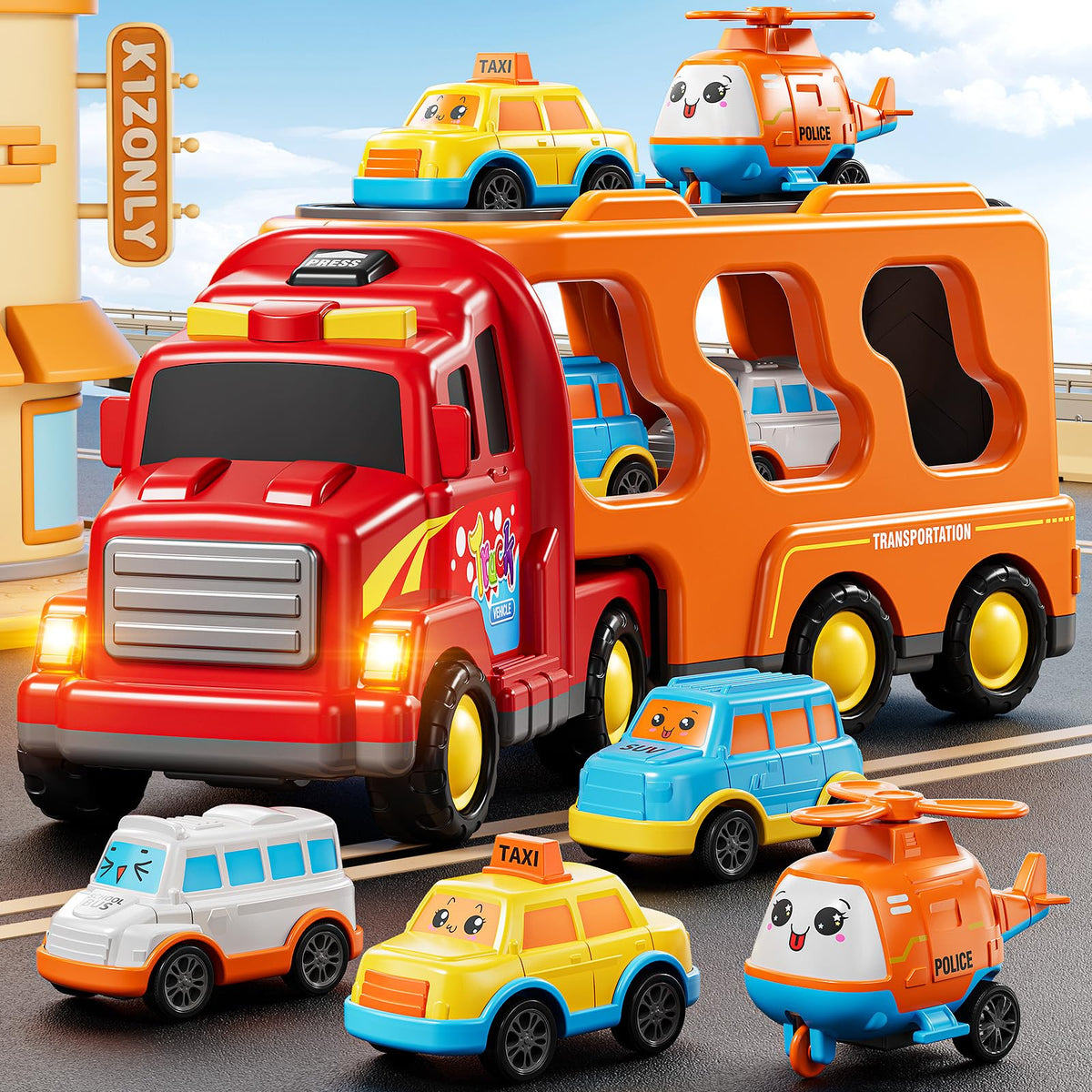 KIZONLY 5-in-1 trucks car with versatile play options