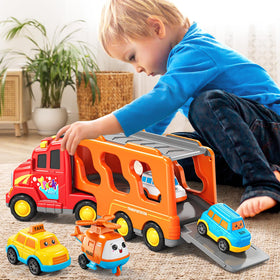 KIZONLY 5-in-1 trucks school bus invites role-play