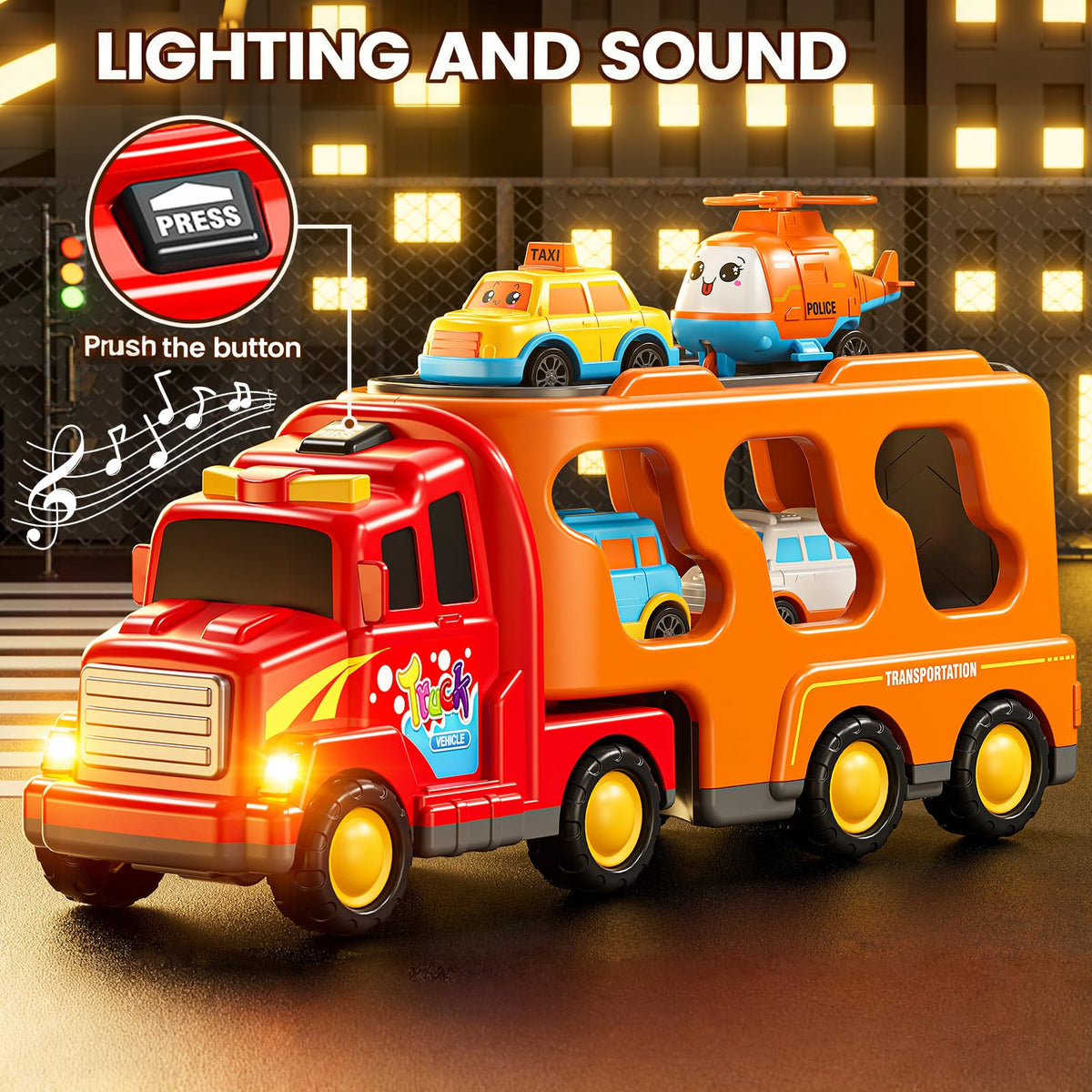 KIZONLY 5-in-1 trucks taxi car easy-grip for tiny hands