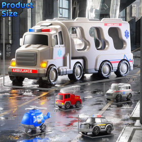 KIZONLY ambulance truck set includes four cars for varied rescue scenes